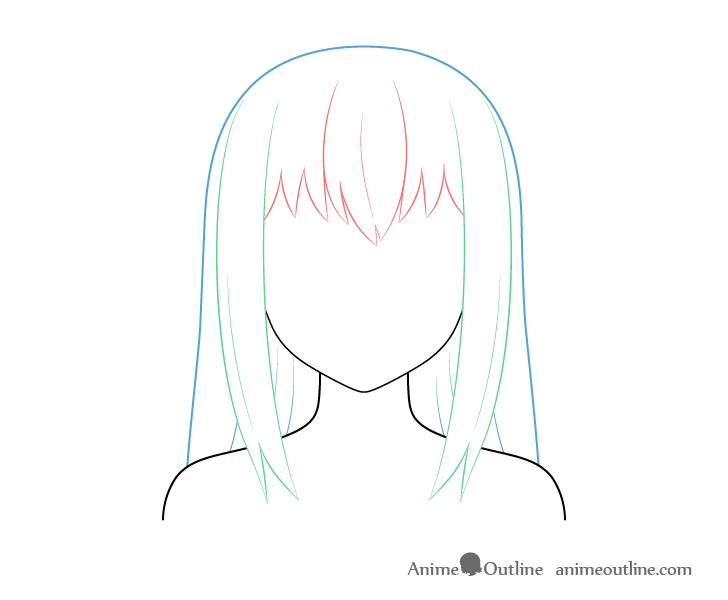 728x600 How To Draw Anime And Manga Hair - Anime Hair Drawing