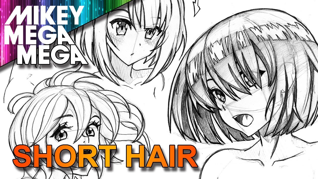 1280x720 How To Draw Short Hair For Anime Manga - Anime Hairstyles Drawing