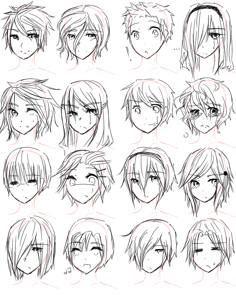 Anime Hairstyles Drawing At Paintingvalley Com Explore