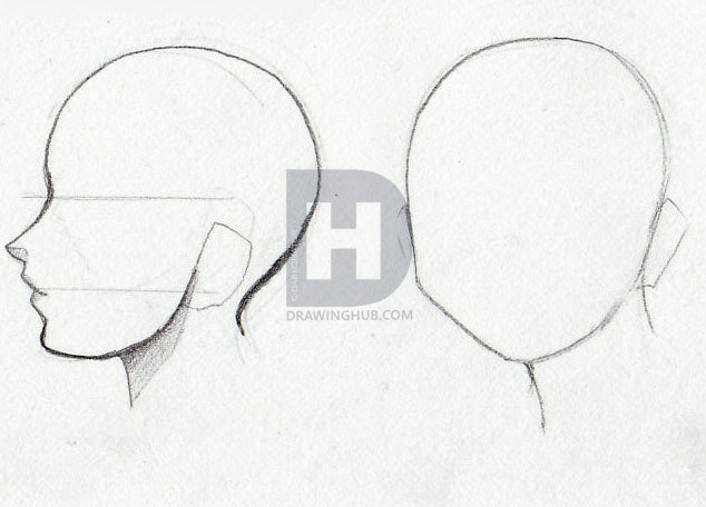 634x456 How To Sketch Anime Girls, Step - Anime Head Drawing