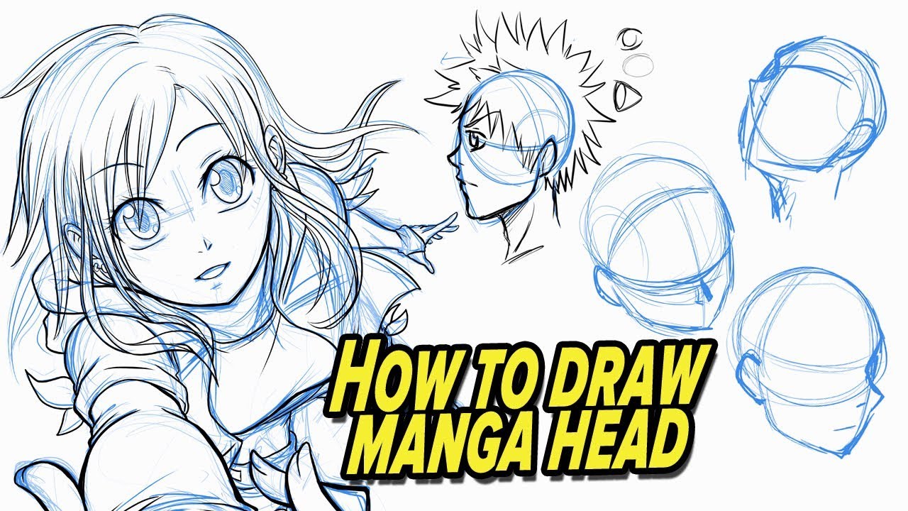 How to drew manga. Голова из манги. How to draw Manga head. Baza heads Manga.