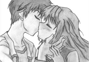 300x210 Anime People Kissing Drawings - Anime Kissing Drawing