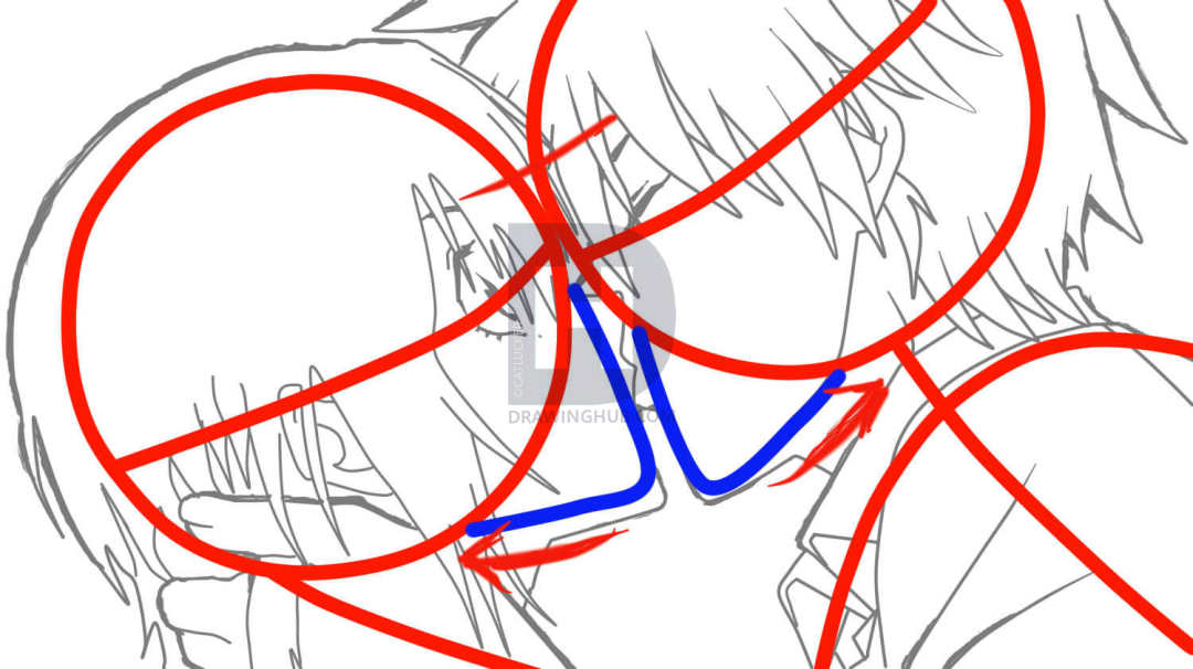 1080x606 How To Sketch An Anime Kiss, Step - Anime Kissing Drawing