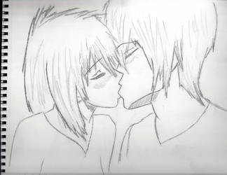 324x250 Anime Kiss Sketch - Anime Kissing Drawing