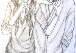 300x210 Cute Anime Love Drawings In Pencil Couple Drawing Anime Photos - Anime Love Drawings