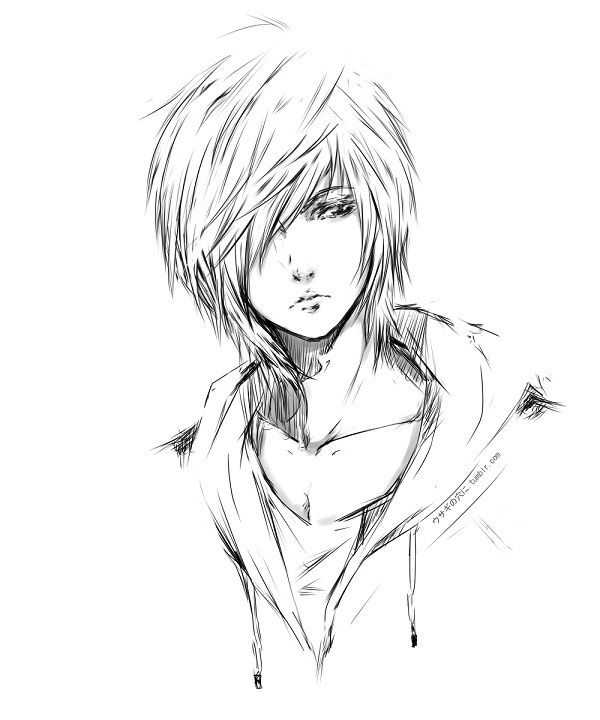 600x720 leo drawing anime male for free download - Anime Male Drawing