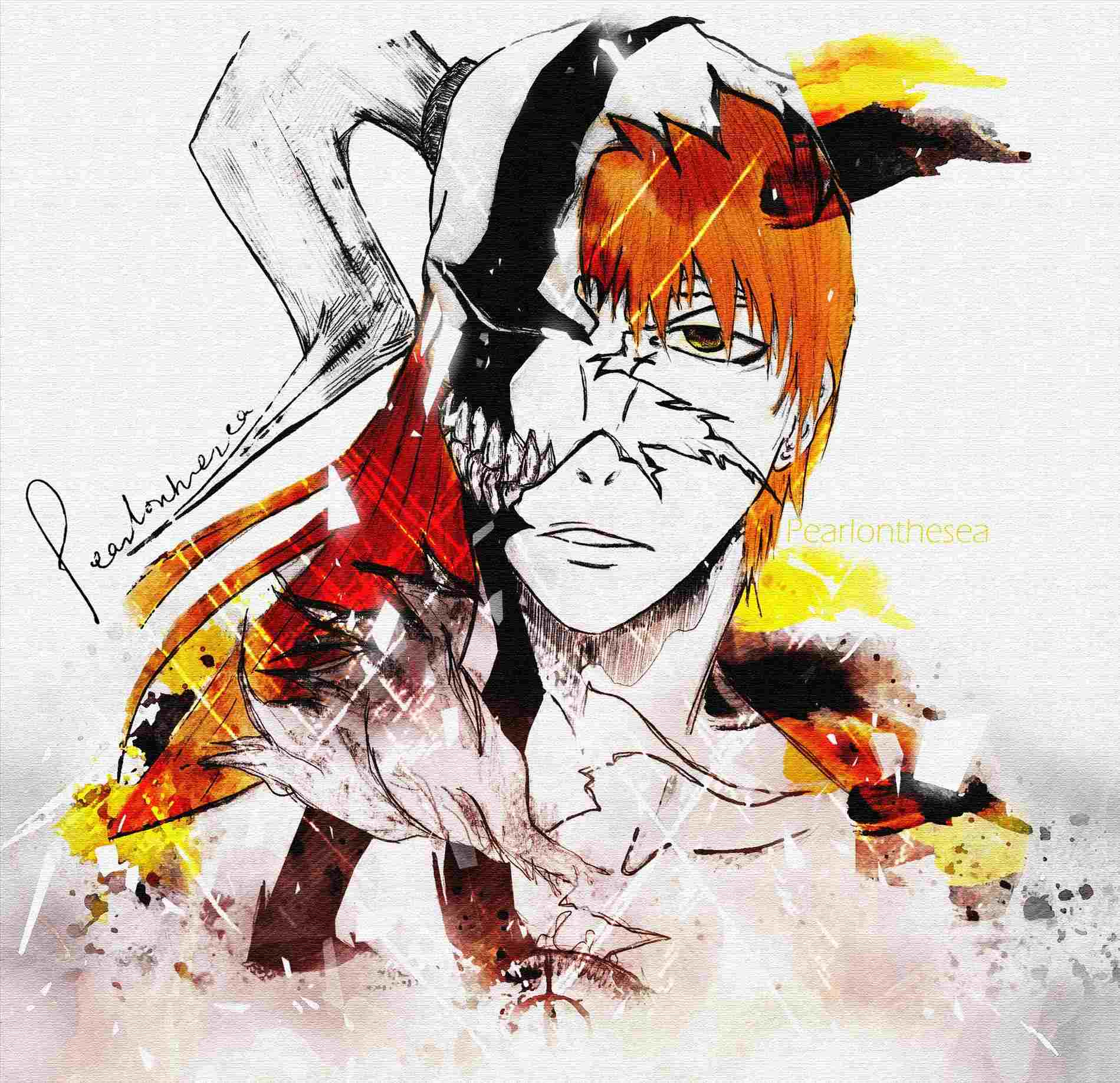 1899x1836 bleach anime ichigo mask drawing drawing illustration anime mask - Anime Mask Drawing