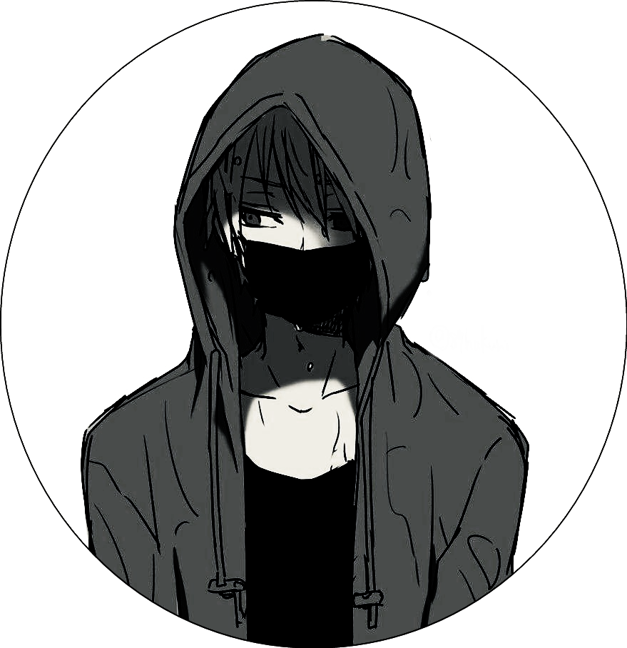 Hoodie Mask Anime Boy Drawing