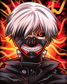 278x350 Drawing Kaneki And Mask, Step - Anime Mask Drawing