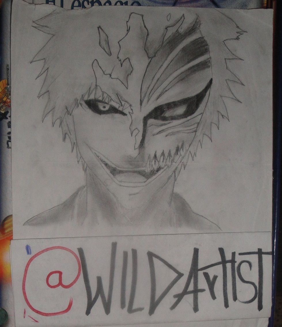979x1133 ichigo hollow mask bleach drawing steemit - Anime Mask Drawing