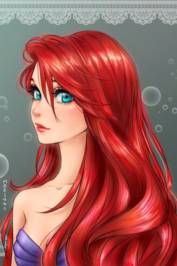 605x907 highly simple anime mermaid drawing - Anime Mermaid Drawing