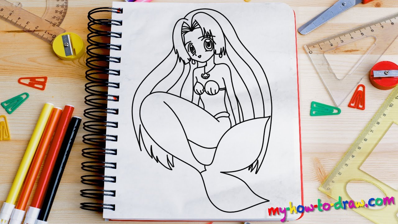1280x720 How To Draw Seira - Anime Mermaid Drawing