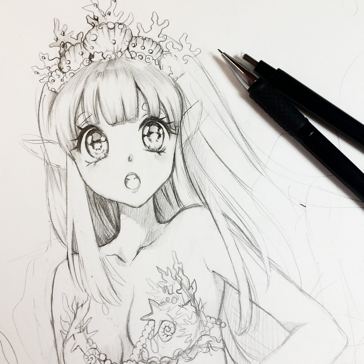 1200x1200 Nashi Mccleipzig Book Fair On Twitter Mermaid Drawing - Anime Mermaid Drawing