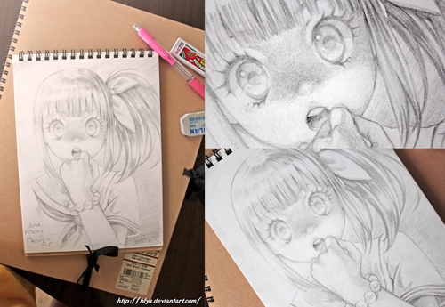 500x345 maguie, the super detective - Anime Pencil Drawings