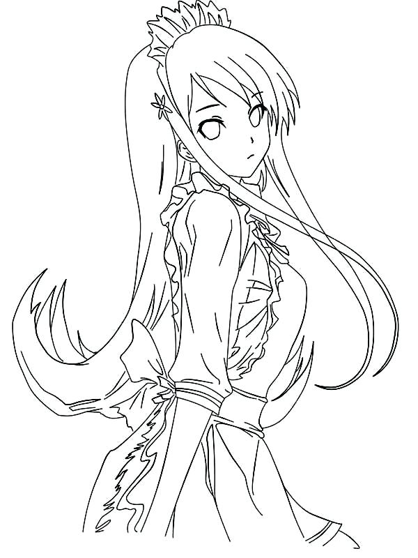 600x800 Coloring Coloring - Anime Princess Drawing