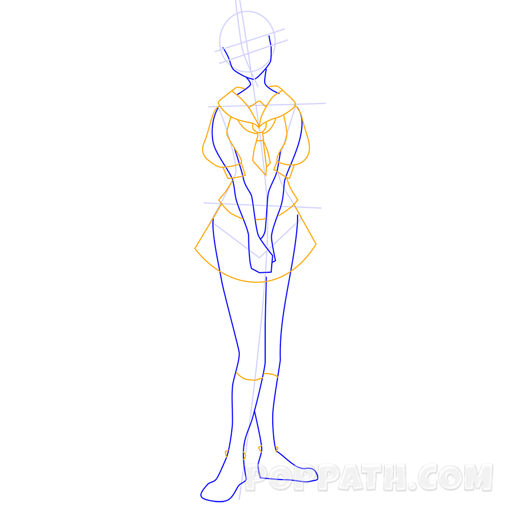 1000x1000 How To Draw A School Girl Pop Path - Anime School Girl Drawing