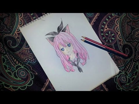 480x360 How To Draw A Anime School Girl With Cat Ears - Anime School Girl Drawing