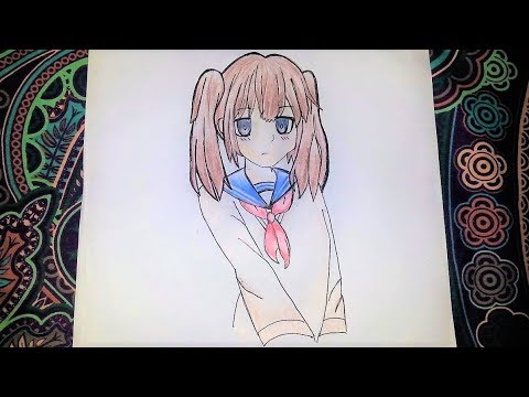 480x360 How To Draw Anime School Girl With School Unifrom - Anime School Girl Drawing