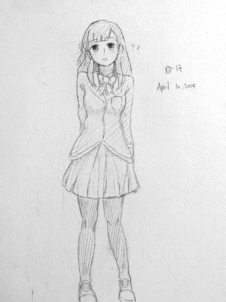 320x427 More Of My Old Drawings Hehe - Anime School Girl Drawing