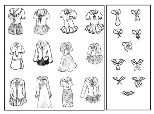 500x372 anime school girl uniforms - Anime School Uniform Drawing