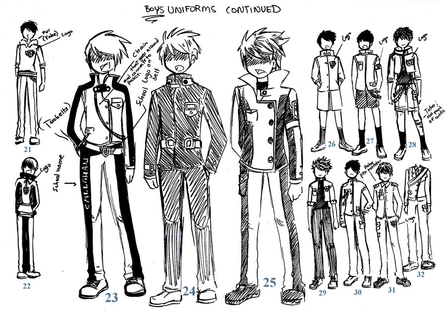 900x628 boy drawing uniform for free download - Anime School Uniform Drawing