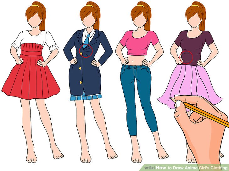 728x546 How To Draw Anime Girl's Clothing - Anime School Uniform Drawing