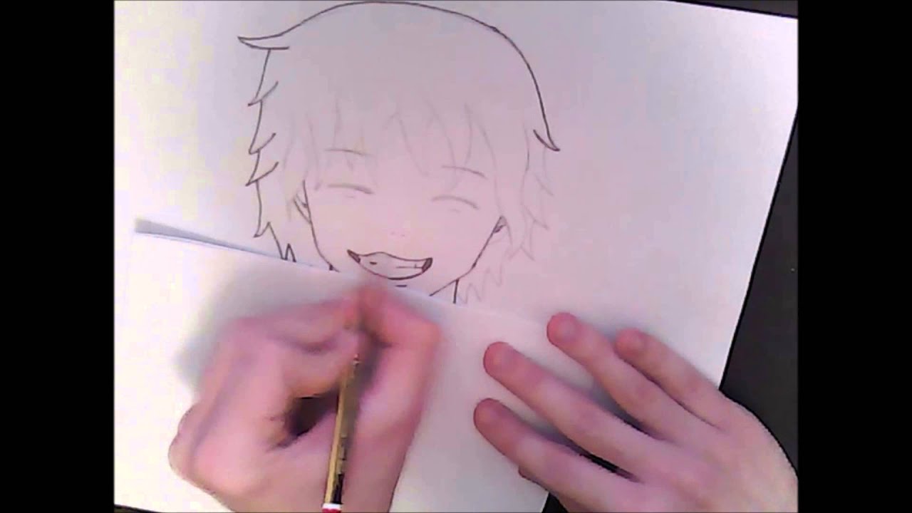 1280x720 Drawing Smiling Anime Guy - Anime Smile Drawing