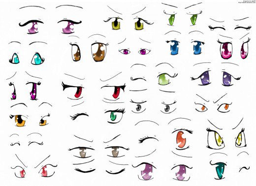 520x378 Basic Manga Drawing Anime Eyes Feltmagnet - Anime Style Drawing