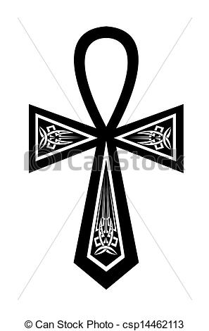 297x470 ankh with a pattern on a white background - Ankh Drawing