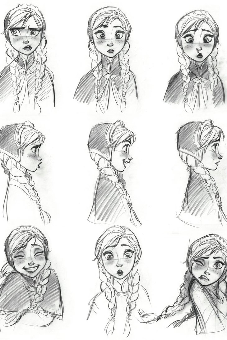 730x1095 frozen anna drawing high quality drawing skill - Anna Drawing
