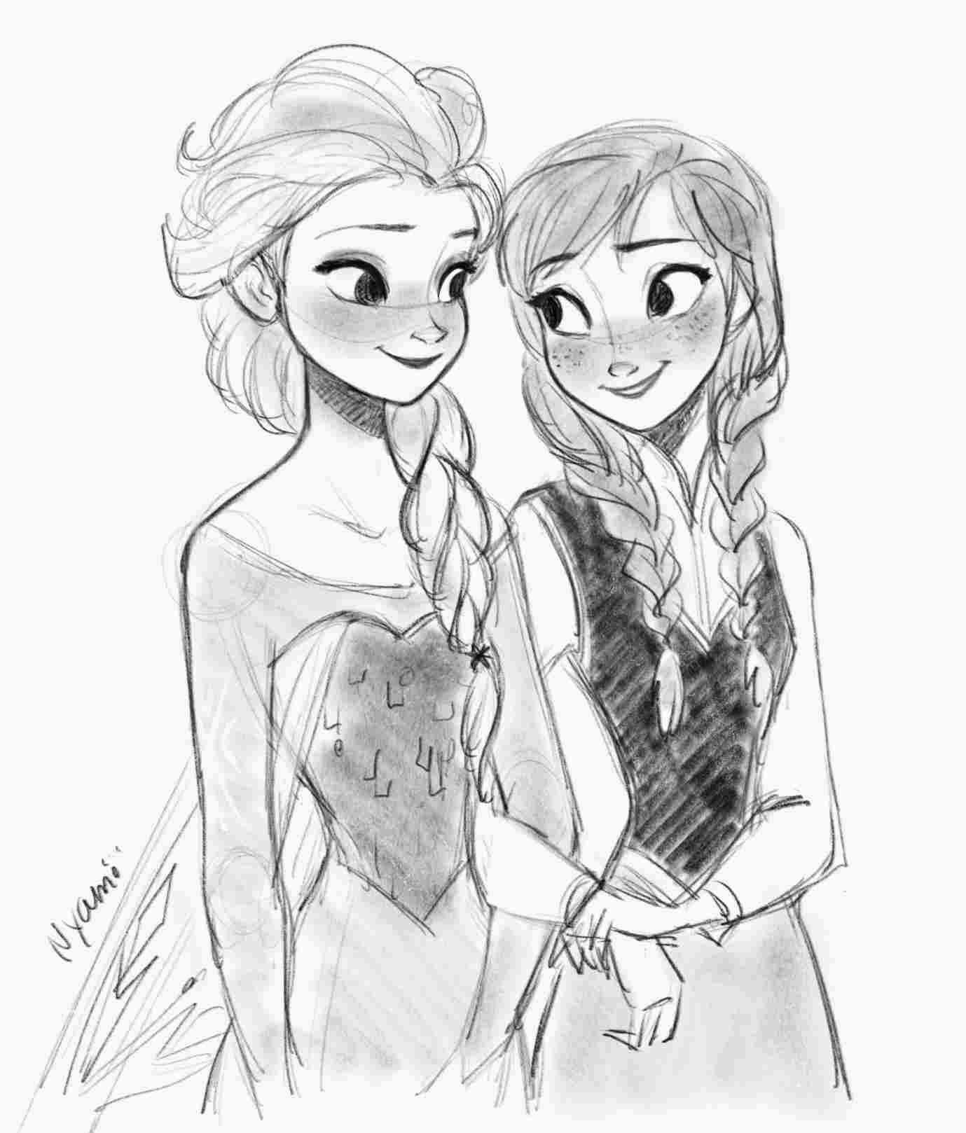 1379x1618 anna drawing chibi anna and elsa from frozen youtuberhyoutubecom - Anna Drawing