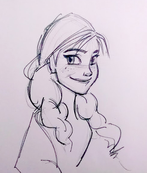 488x571 how to draw anna from frozen - Anna Drawing