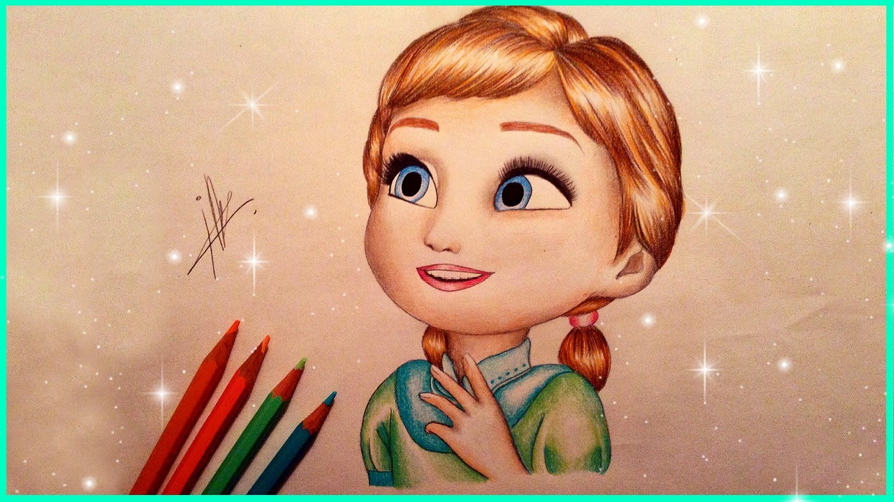 1280x720 drawing baby anna from frozen - Anna Frozen Drawing