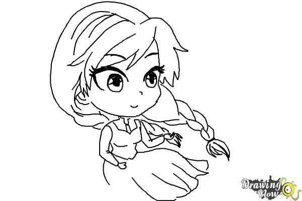 600x400 how to draw chibi anna from frozen - Anna Frozen Drawing