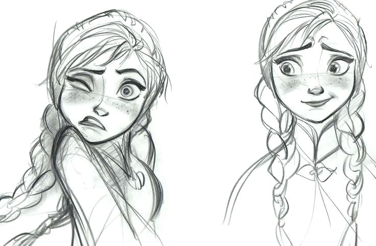 736x482 anna frozen drawing anna frozen drawing easy step - Anna Frozen Drawing