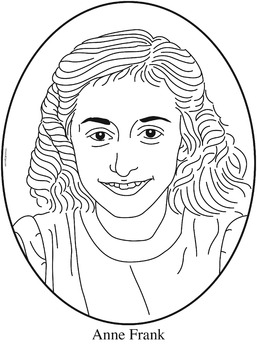 257x350 anne frank clip art, coloring - Anne Frank Drawing