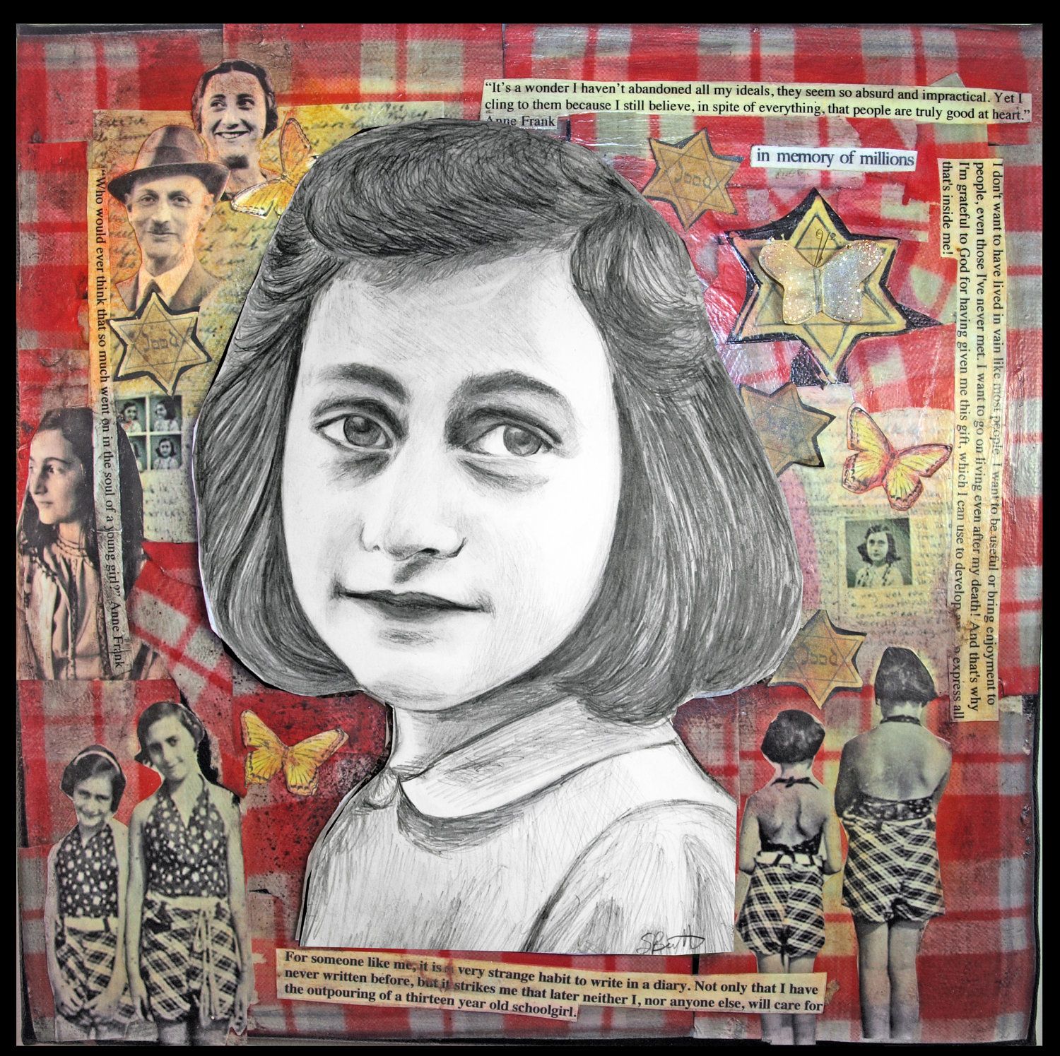 1500x1495 anne frank drawing oh art, i love you art, anne frank, drawings - Anne Frank Drawing