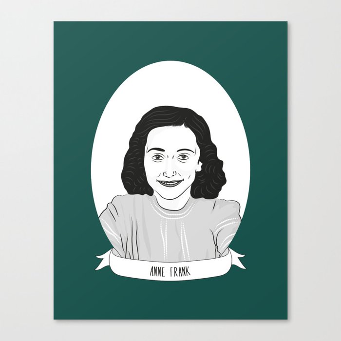700x700 anne frank illustrated portrait canvas print - Anne Frank Drawing