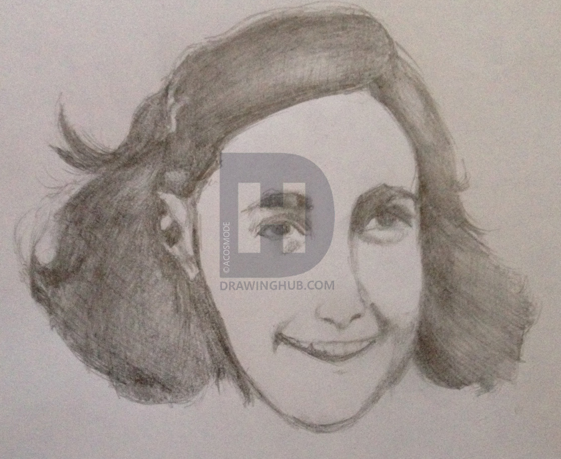 1120x916 how to draw anne frank, step - Anne Frank Drawing