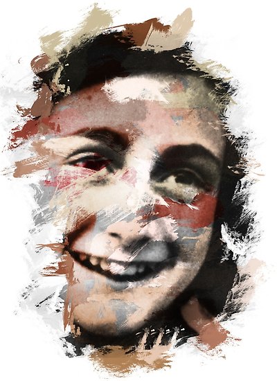 400x550 paint stroked portrait of anne frank posters - Anne Frank Drawing