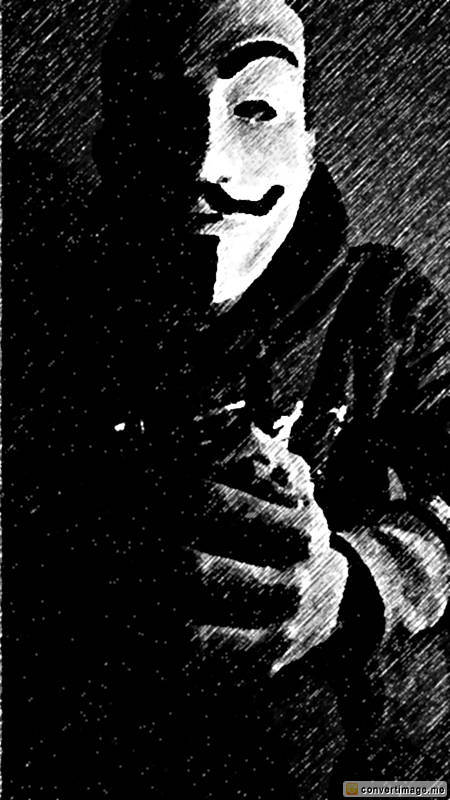 450x800 Hand Drawing A Masked Anonymous Convertimage Me - Anonymous Drawing