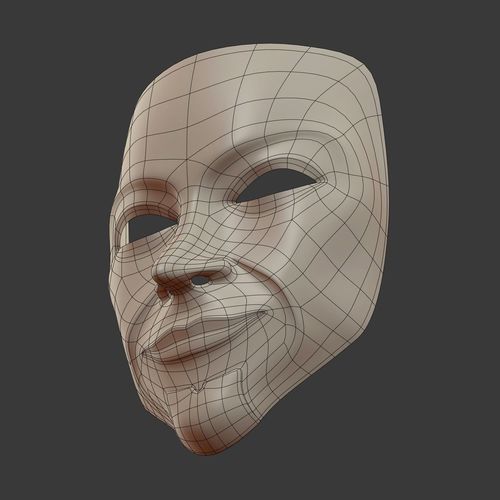 500x500 Model Anonymous Mask - Anonymous Mask Drawing