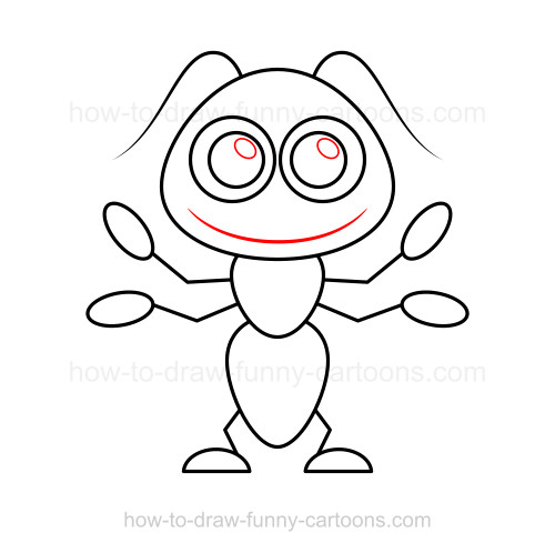 500x498 how to draw an ant - Ant Cartoon Drawing