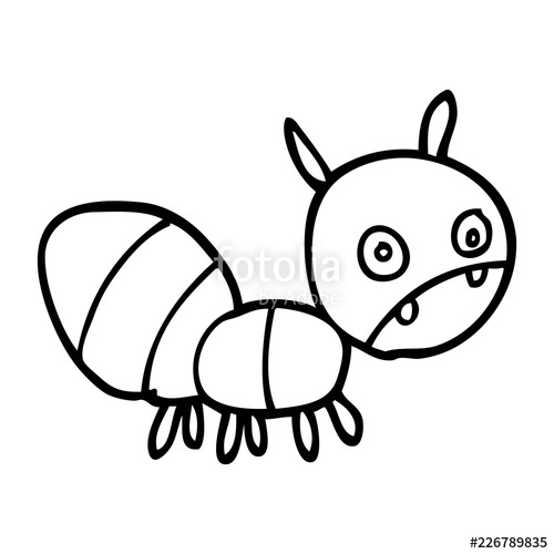 500x500 line drawing cartoon anxious ant stock image and royalty free - Ant Cartoon Drawing