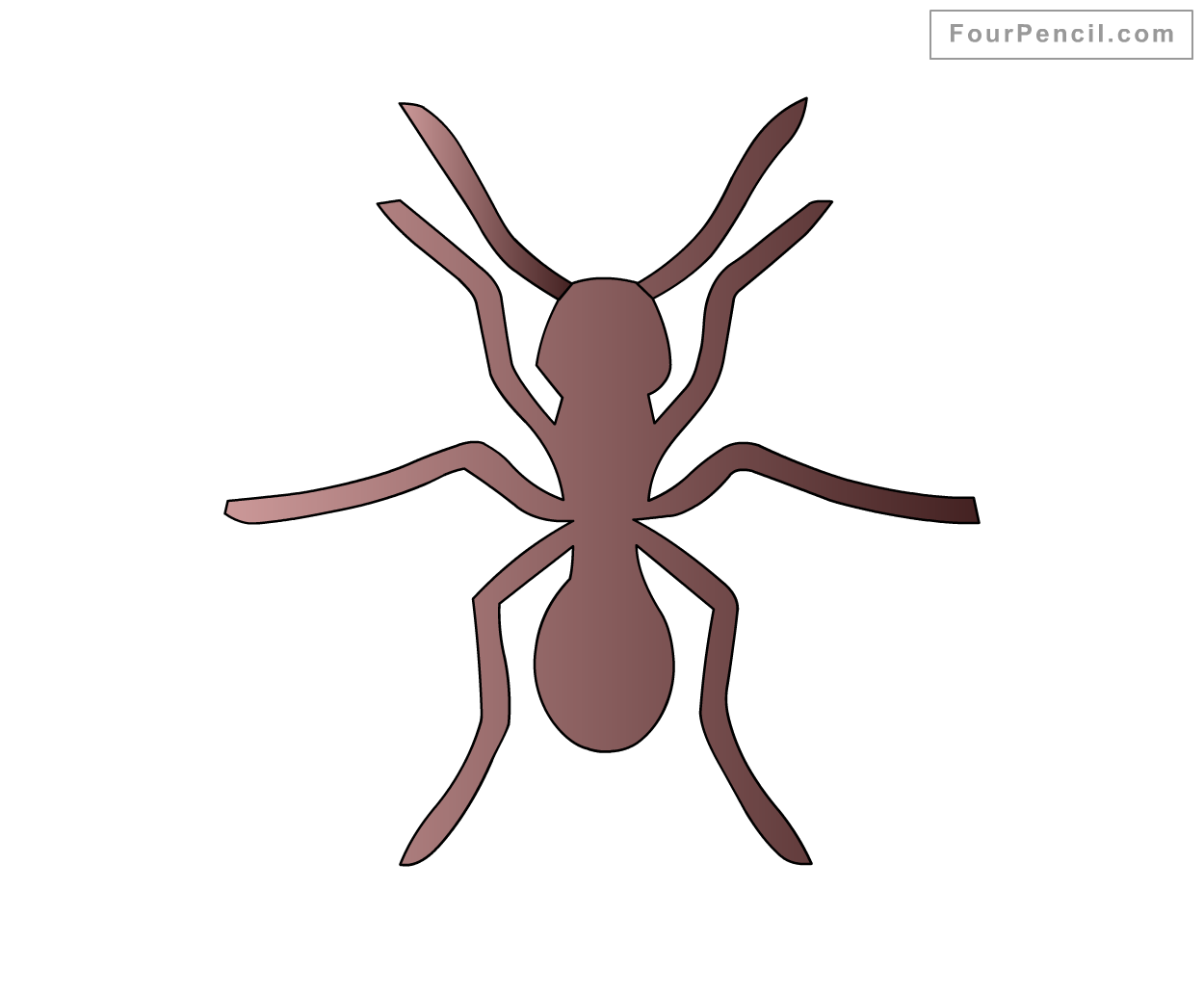 1250x1032 drawing of a ant - Ant Drawing For Kids
