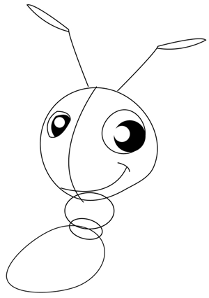 300x426 how to draw cartoon ants step - Ant Drawing For Kids