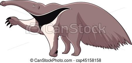 450x217 Vector Image Of The Cartoon Smiling Anteater - Anteater Drawing