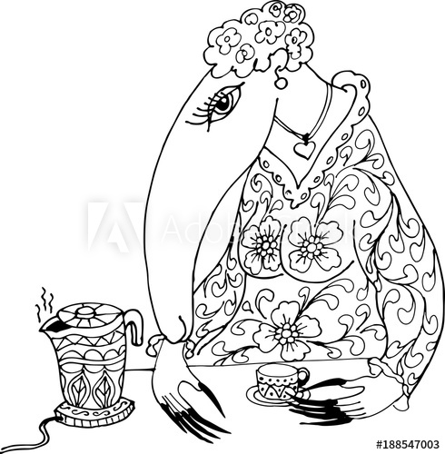 490x500 Anteater With Long Nails Freehand Sketch Drawing For Adult - Anteater Drawing