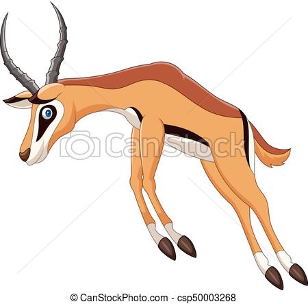 450x443 Vector Illustration Of Cartoon Antelope Jumping - Antelope Drawing