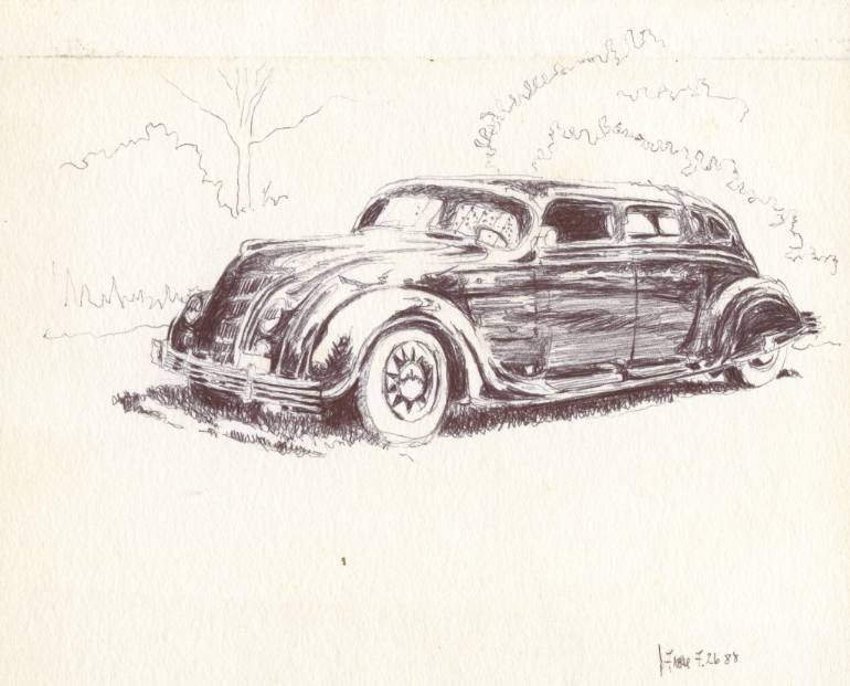 770x621 Old Car Drawing - Antique Car Drawing